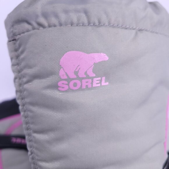 Sorel Flurry Youth Winter Snow Boots Gray Pink Black NY1965-061 Size 3 - Picture 13 of 16